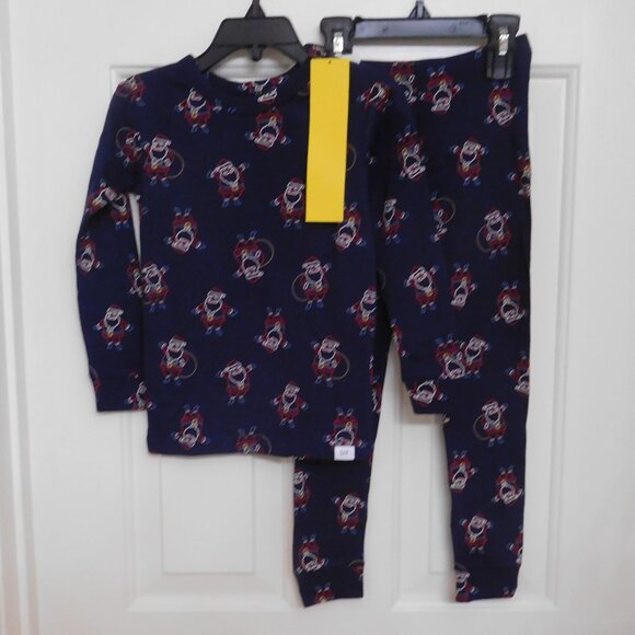 NWT 2pc Baby Gap Navy Blue Santa Clause Christmas Pajamas sz 4t - Picture 1 of 1
